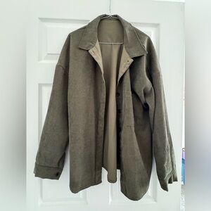 Green Corduroy Button Up